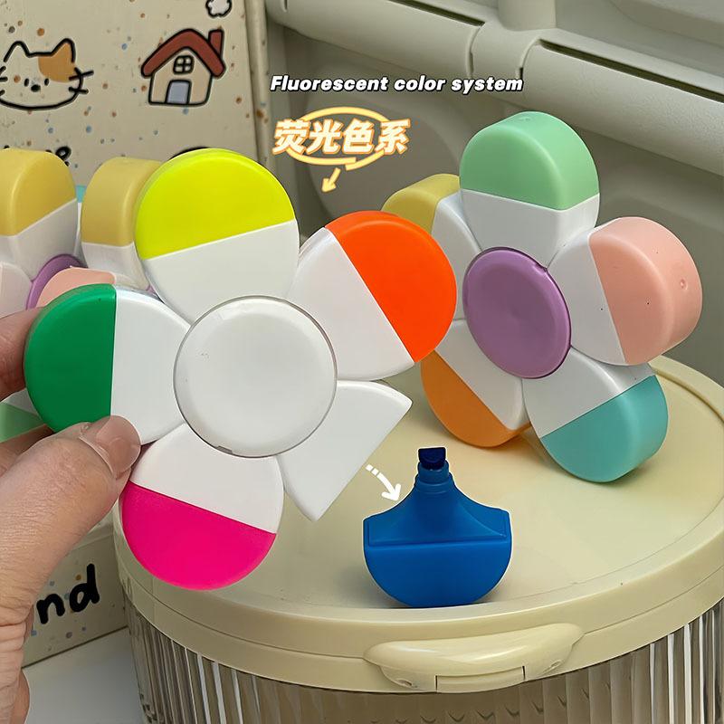 

Creative flower shaped highlighter pen with 5 colors 1pcs оранжевый
