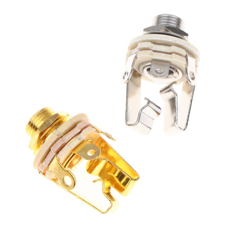 6.35mm Stereo Guitar Jacks 3 Pole 1/4 Inch Input Socket for Electric Guitars High Quality Connector