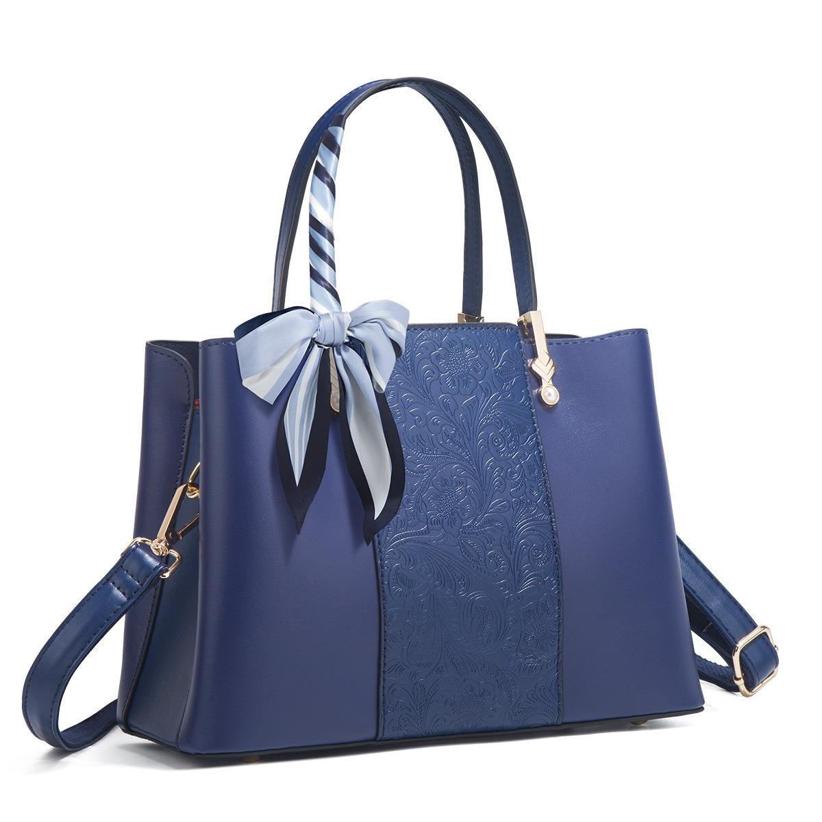 

Mother s Day gift for women, soft leather handbag, 2024 new model, wedding bag, elegant red handbag for middle-aged mothers синій
