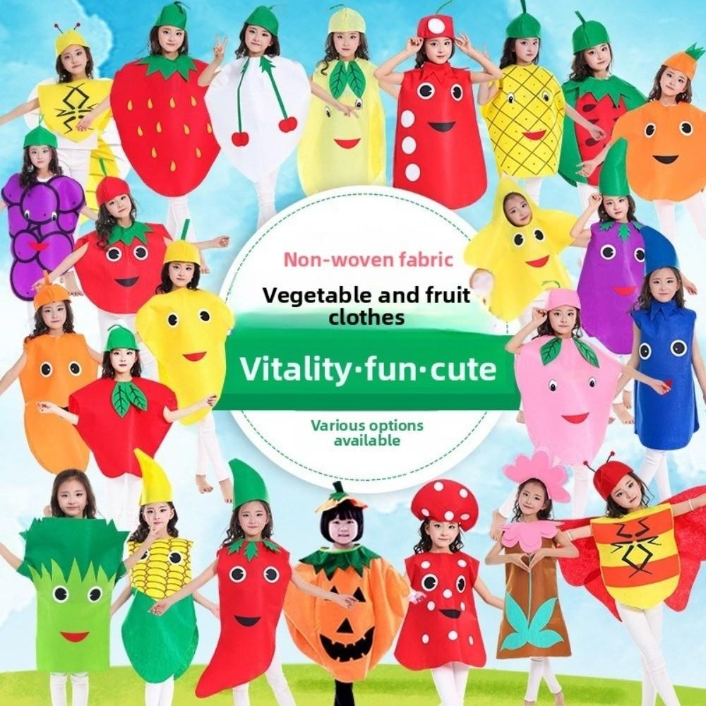 Přenosná vystoupení Cos Oblečení Ovocný kostýmový set Dětský halloweenský večírek Kostým Školní jeviště
