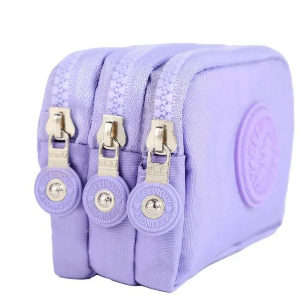 Mini nylonová peněženka na mince klíčenka dámské peněženky zip vodotěsná přenosná třívrstvá úložná taška dámská dívčí kabelka na mince
