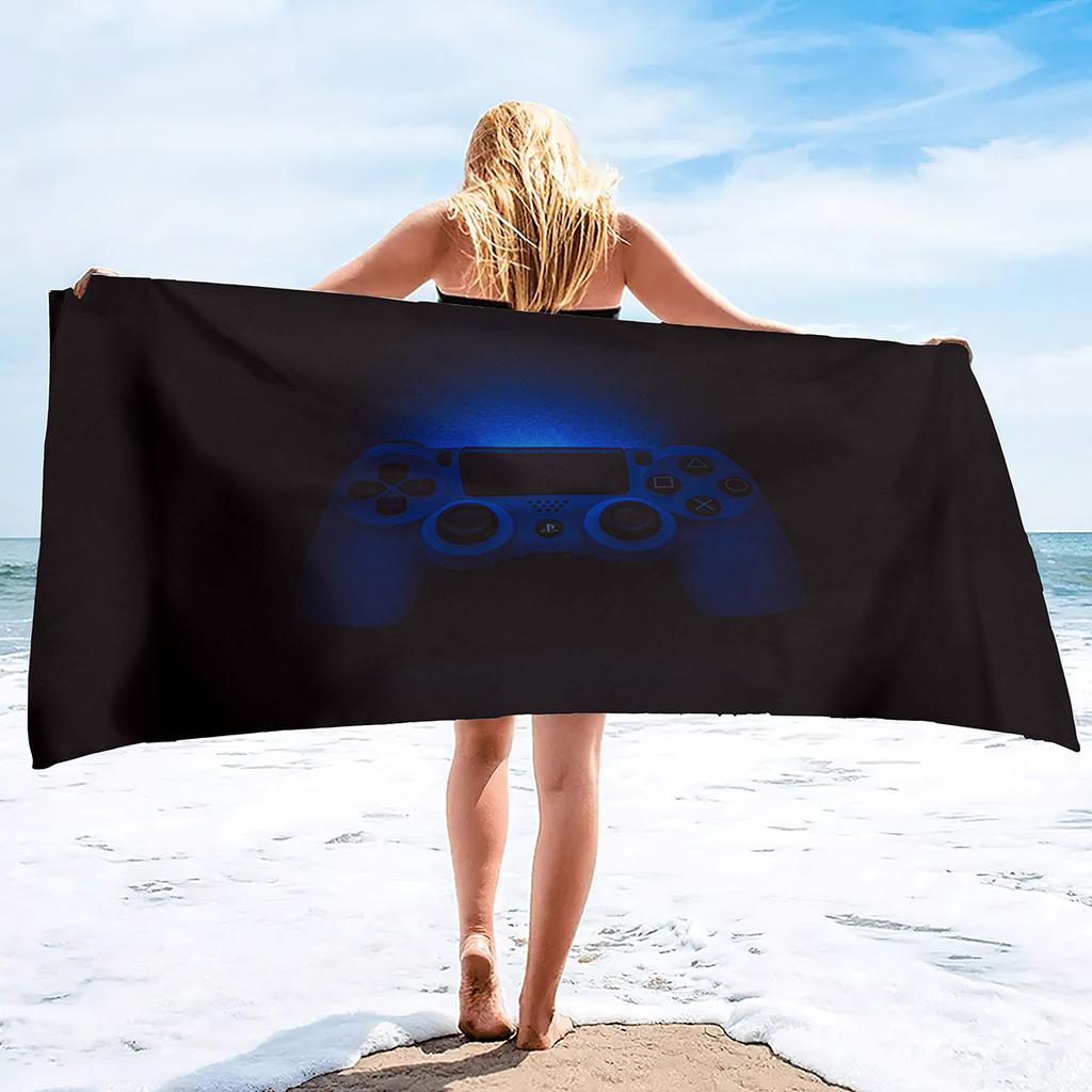 Gamepad Teens Boys Beach Towel,Modern Abstract Sandless Gamer Gaming Microfiber  Towel, Extra Large Adult  Towel