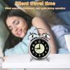 4 Inch Metal Twin Bell Alarm Clock Super Loud Alarm Clock with Night Light Retro Bedside Clock Silent Table Desk Alarms Clocks
