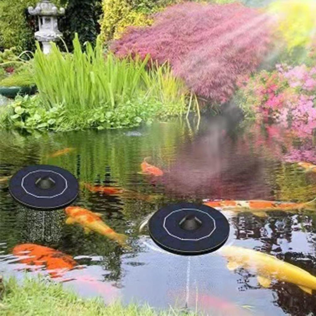 Solar Teich Belüfter Sauerstoffpumpe mit Luftschlauch Sprudelstein Schwimmender Oxygenator