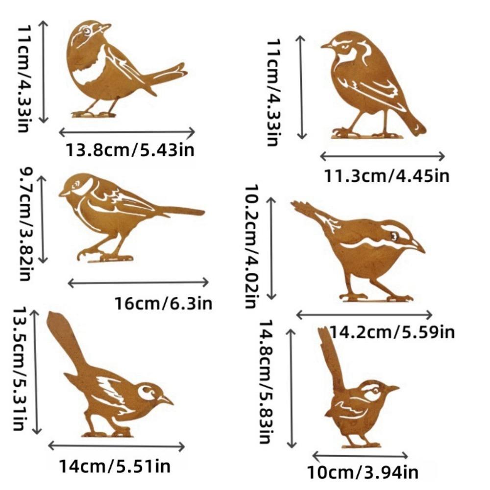 New Rustic Style Metal Birds Statue Ornament Sculpture Metal Bird Ornament Metal Outdoor Garden Decor Lawn