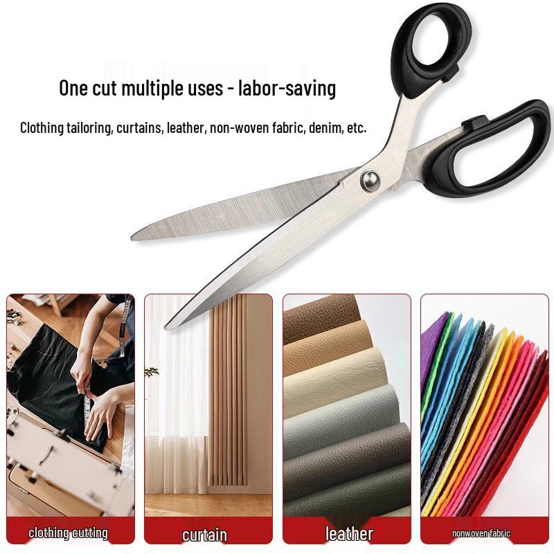 Large Stainless Steel Tailor Scissors: Ideal for Home, Office, Clothing, Leather, Rope, and Fabric Cutting