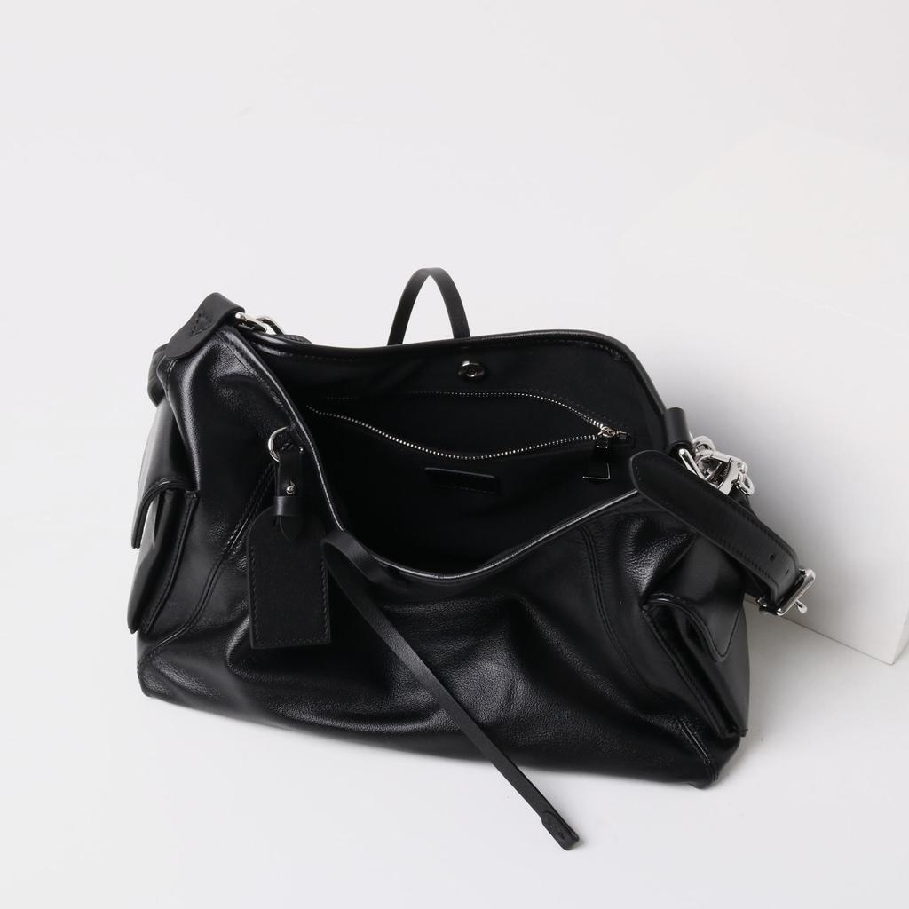 Black Warrior 2025 Women's Genuine Leather Biker Messenger Tote