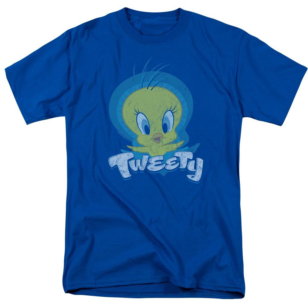 Looney Tunes - Tweety Swirl - Adult Unisex Short Sleeve T-Shirt - Blue XL
