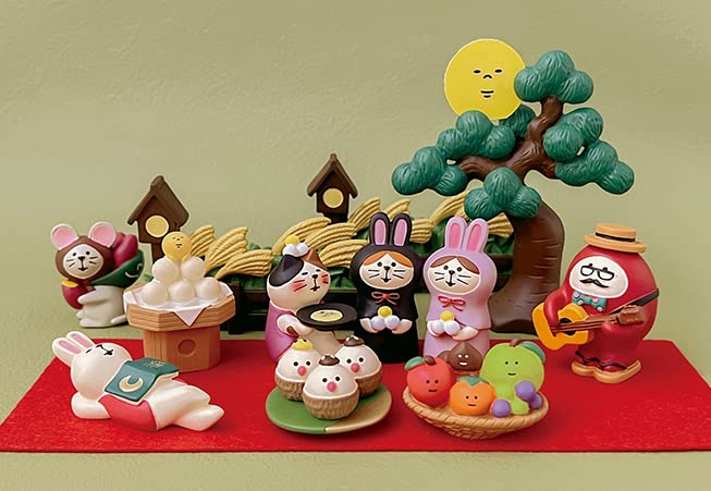 Decore Corporation Cat Hood Moon Viewing Rabbit, Purple, ZTM-86532M, Miniature Goods, Concombre, Relaxing Pond Moon Viewing Party