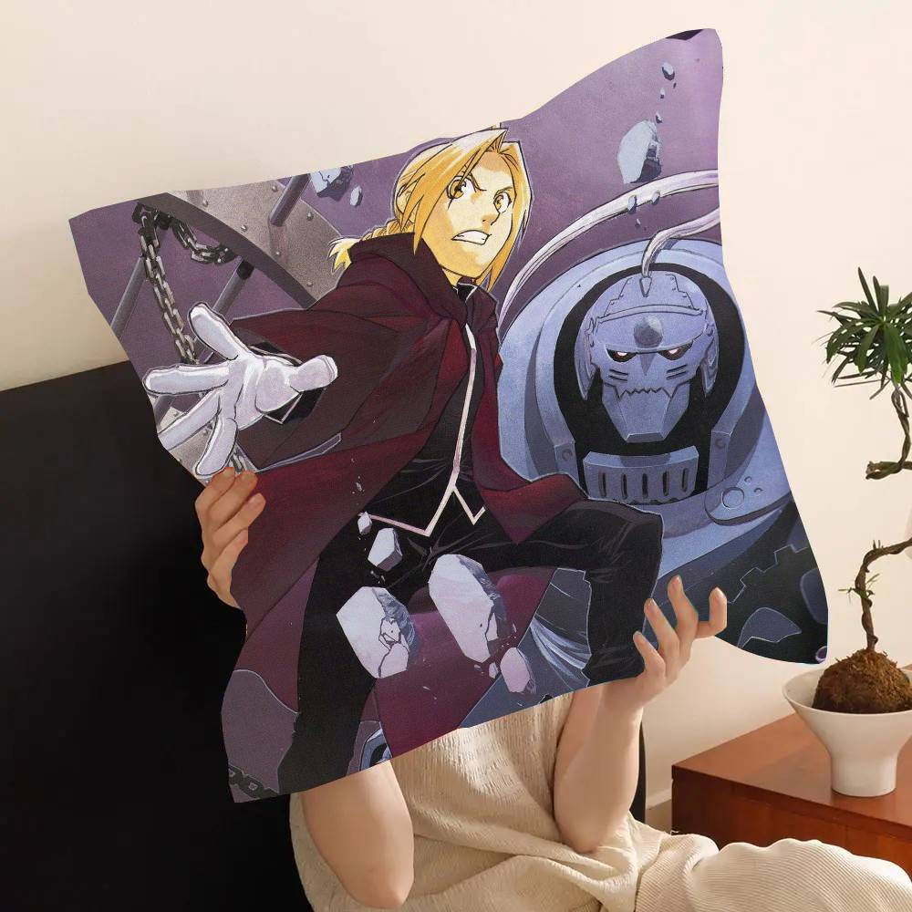 Anime Fullmetal Alchemist Brotherhood Pillow Case Fashion Square Pillowcase Bedroom Sofa Room Ins Decoration Leisure