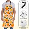 Cute Orange Citrus Apron for Women,28x33in,Fruit Kitchen Aprons with 2 Pockets,Oxford Fabric,Sweet Adjustable Apron for Cooking Baking Gardening