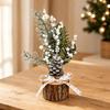 Wood Base Christmas Tree with Faux Branch Detail for Desk, Shelf, Counter, Entry Table, and Shop Front Display