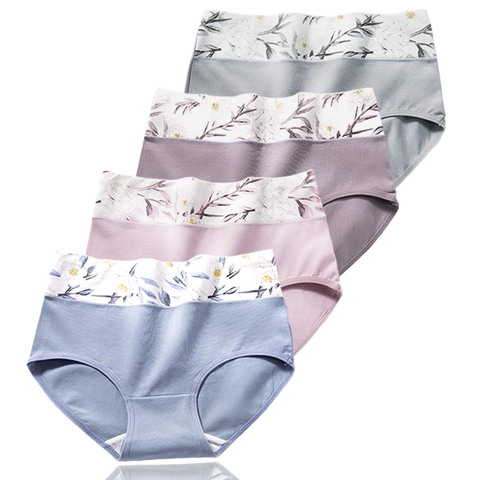 

Sea Sha Хлопковое Обычное Милое Нижнее Белье Женские Трусики, Набор из 4/5 штук, Трусики, Подчеркивающие фигуру, Хлопок, Дышащие, Удобные, (6102 / Упаковка из 4 штук, LL/Талия