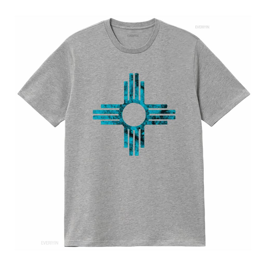New Mexico T Shirt Zia symbol distressed vintage Washed Soft Slightly homme fashion Comfortable Top For Everyday Wear