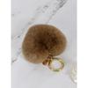 MAIA Rabbit Fur Heart Keychain & Charm - Light Brown