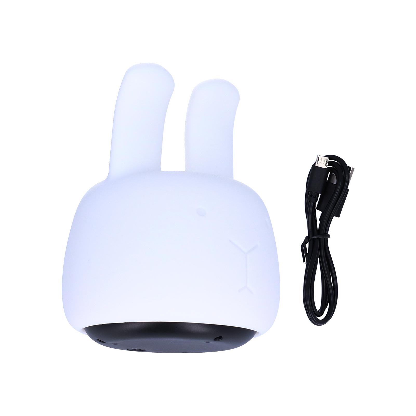 

Rabbit Shape Tap Night Light Silicone 7 Color LED Rechargeable Tap Pat Night Light