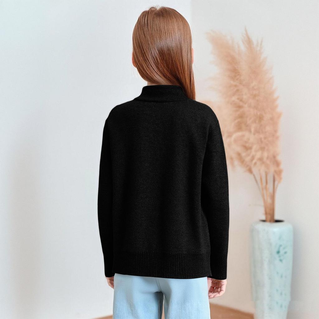 Children's Fashionable Casual Fleece Turtleneck Long-sleeved Top