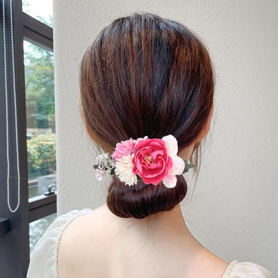 Atemberaubender Braut-Hochzeits-Haarkamm mit Blumen-Blätter-Dekor, Haarspange, handgefertigte Kopfbedeckung, Haarschmuck für Mädchen