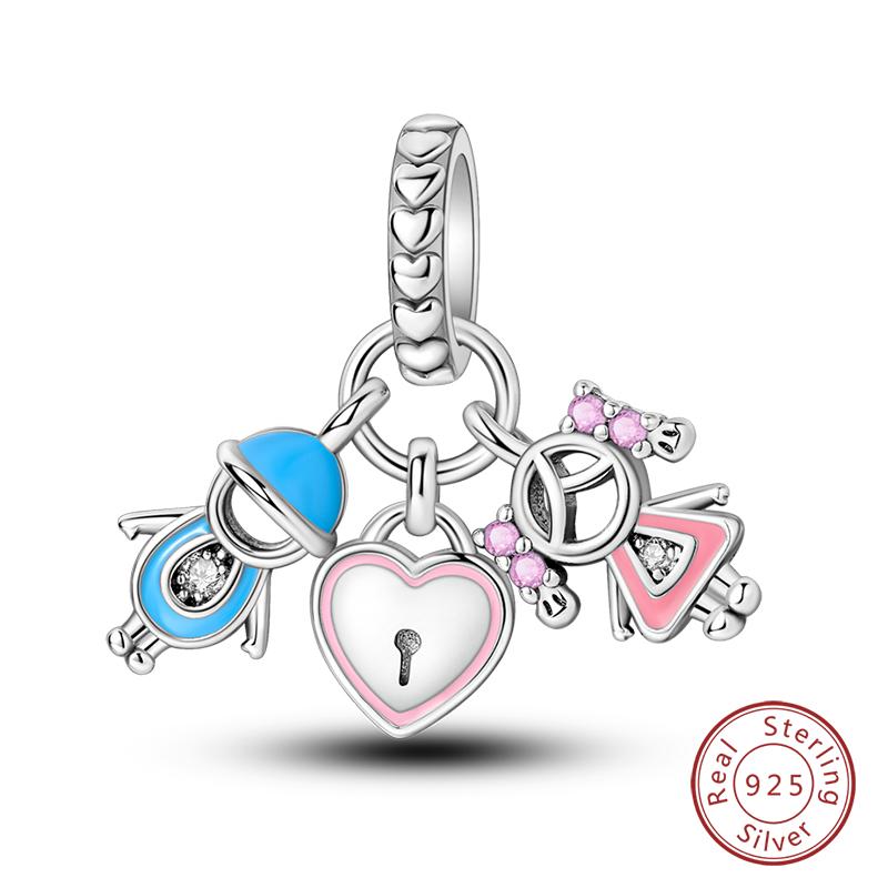 100% Copper Heart Shaped Warm Family Charm Beads Fit Qikaola Original Bracelets Fine Diy Mother'S Day Jewelry Gifts