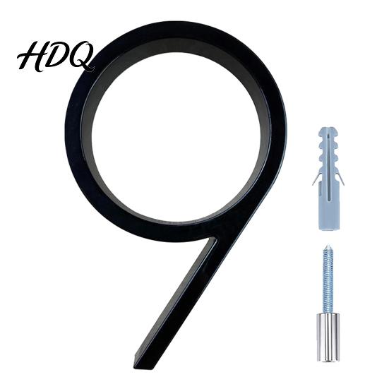 UV Resistant House Numbers 5-Inch for Outside Zinc Alloy Floating Address with Rust-proof Mounting Screws Modern Black Metal Door Mailbox