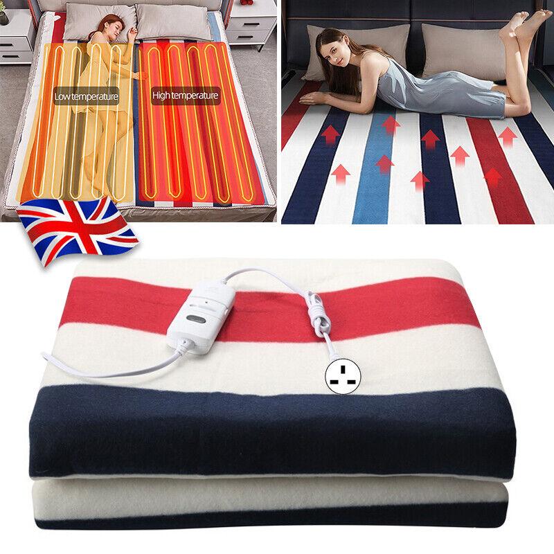 Electric Heated Throw Polyester 180*150cm As Shown 1x 220V Full Size Queen King Twin Bed Fleece Sherpa Heat Under Bedding
