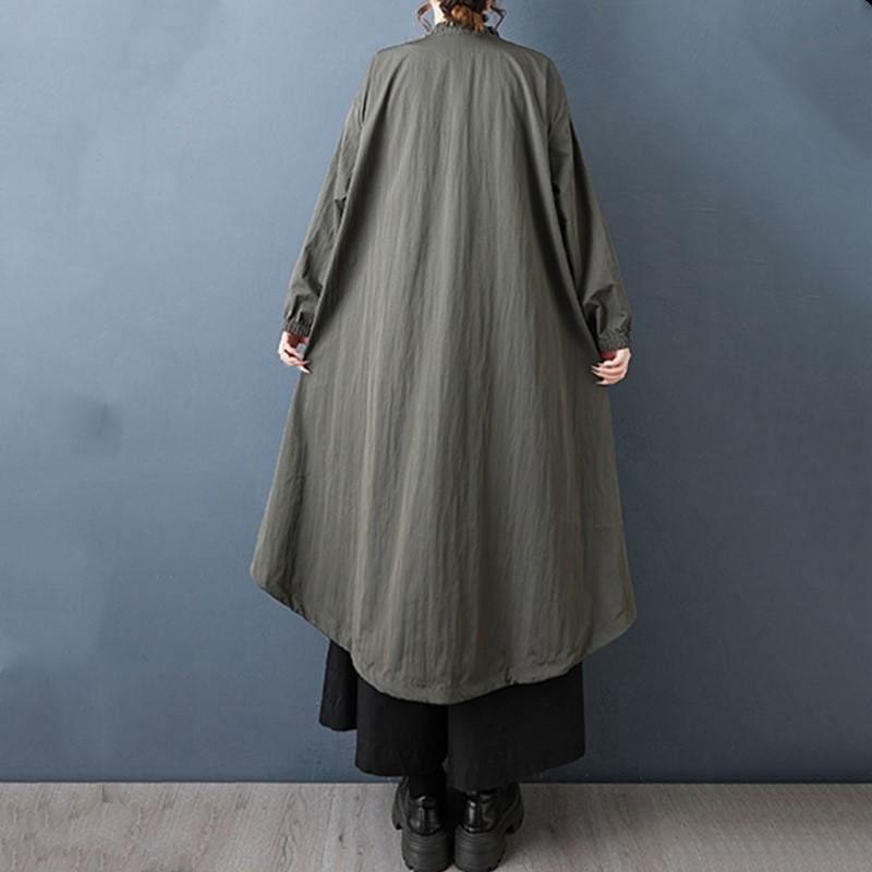 long sleeve oversized vintage  casual loose autumn spring trench coat for women Outerwear