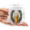 1pc 11oz Ceramic Coffee Mug with Double-Sided Print for Beer Enthusiasts, Daily Use Cup, Great Gift for Home Bar or Office