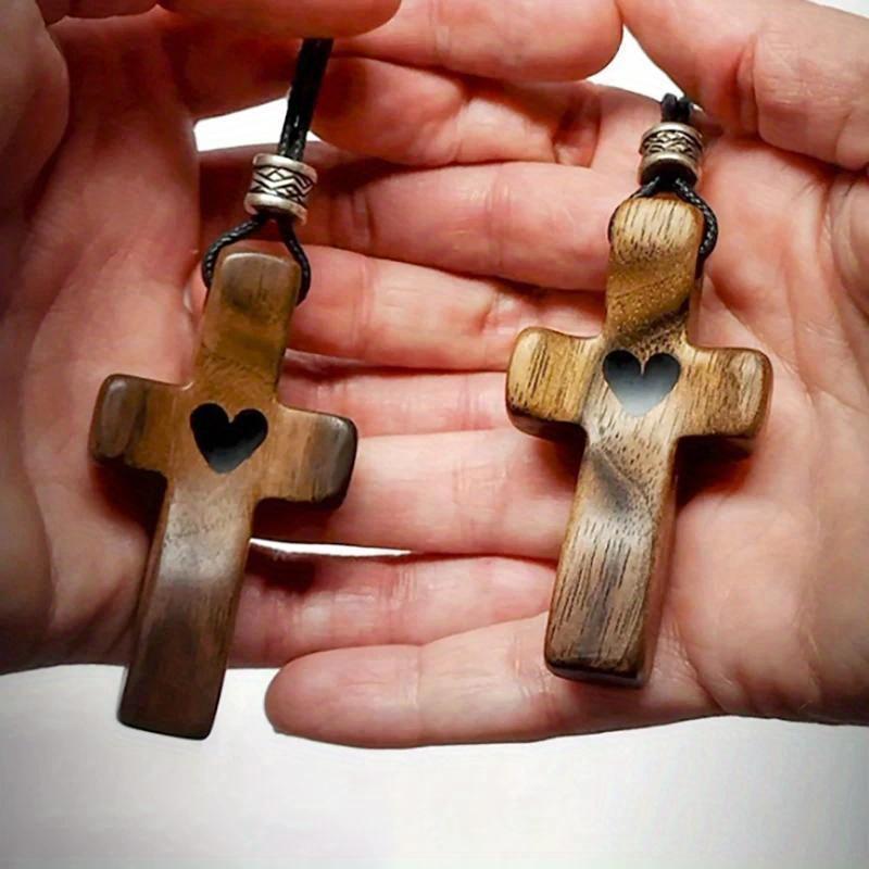 A Wonderful Present for The Holidays - Guardian Love Keychain Additions Pendant, a Unique Wooden Cross Keychain