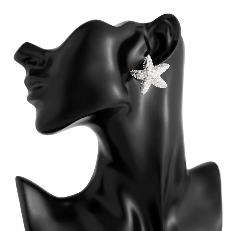 Trendy Gold Color Simulated Starfish Ear Studs Earrings For Women Exquisite Small Star Earring Summer Beach Daily Jewelry
