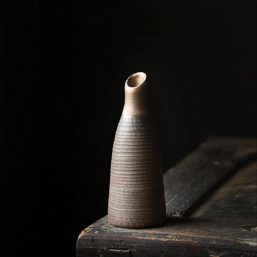 

Retro rough pottery mini flower vase, ceramic tabletop small vase, indoor hydroponic ornament decoration