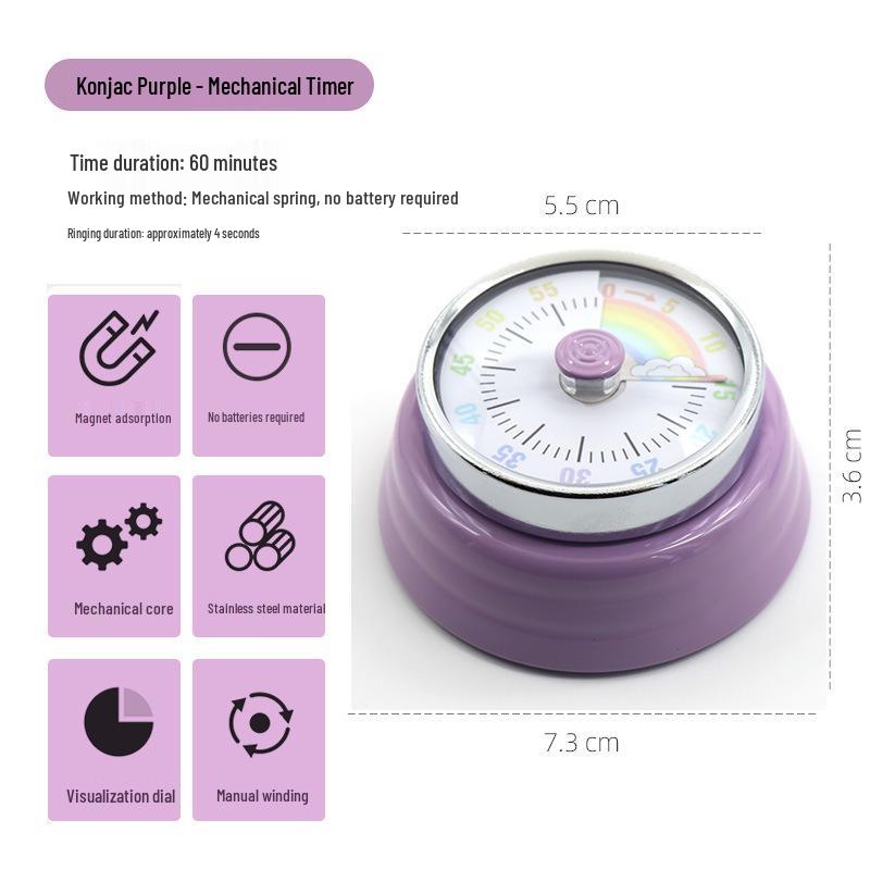 Magnetic Kitchen Timer: Visual Countdown Clock with Alarm