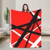 Coperta Van Halen a Strisce Rosse Calda Morbida Coperta da Divano Primavera Ragazze Divano Casa Campeggio Copriletto