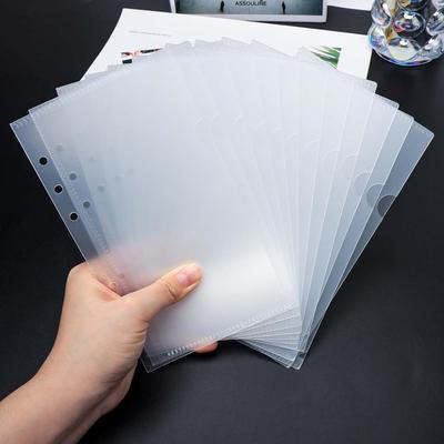 12pcs Zipless Cash Envelopes A6 Binder Pockets Frost PP Planner Inserts Sheet Protectors for 6 Ring Binders Organizer Accessories