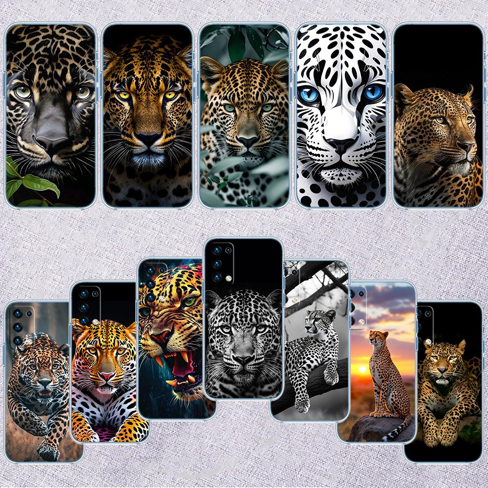 RA16 Leopard Transparent Phone Case for LG K22 K30 K40 K40S K41 K42 K50 K50S K51 K51S K52 K61 K62 K71 K92 Q60 Q61 V40 V50 V60