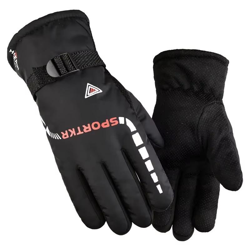 

Winter Thermal Waterproof Cycling Gloves Men Women Warm Unisex Skiing Riding Motorcycle Hiking Sport Mittens червоний