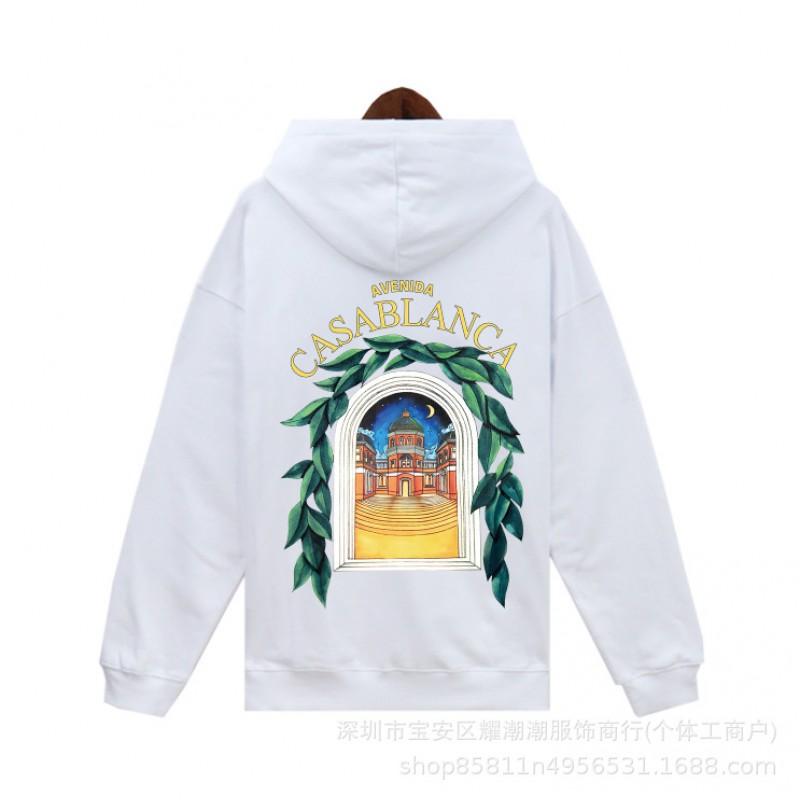 Casablanca Street Limited Winter Hoodie Men Women Printed Loose Fit