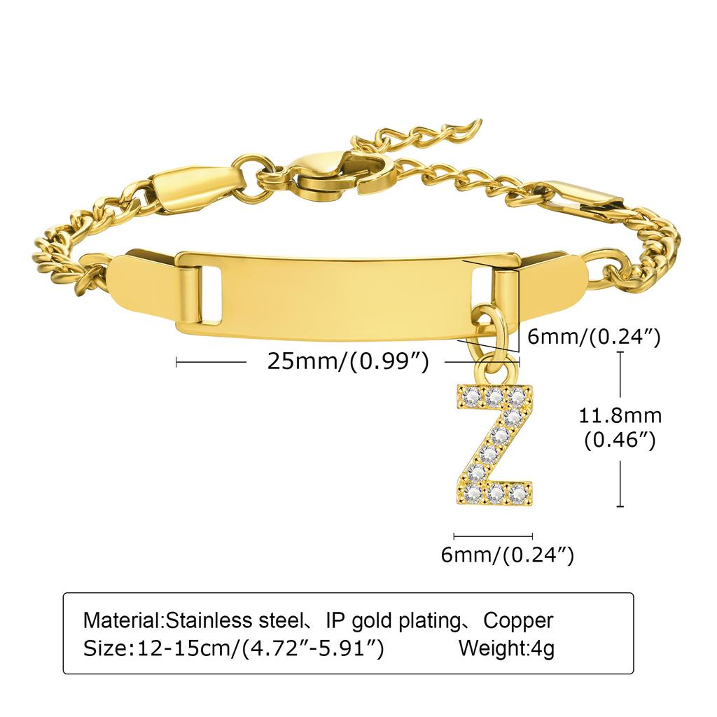 26 Initial A-Z Free Custom Name Date Bracelets Amulet Gift Jewelry, Anti Allergy Stainless Steel Chains Bracelet