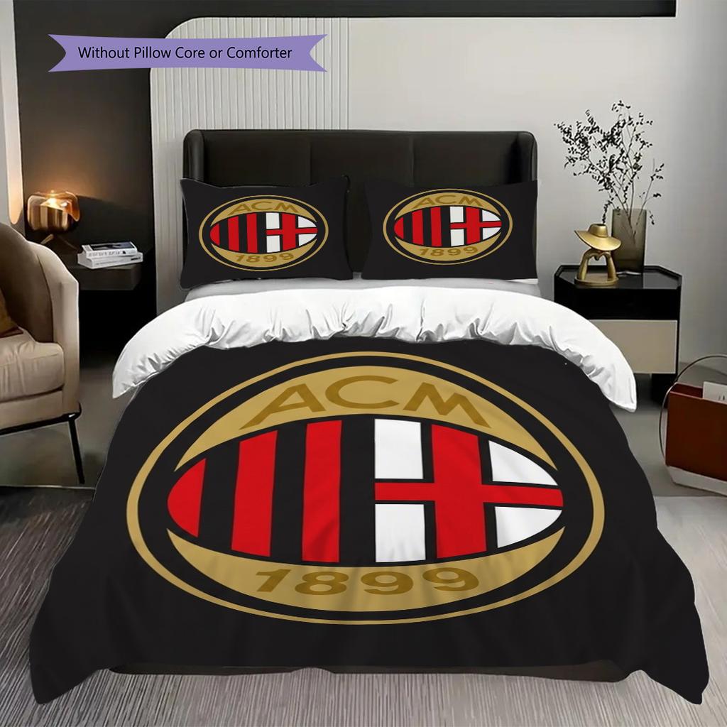 AC Milan Legacy: Passion Field Three-piece set (1 * duvet cover + 2 * pillowcase, without core) Duvet cover and pillowcase Bedding set