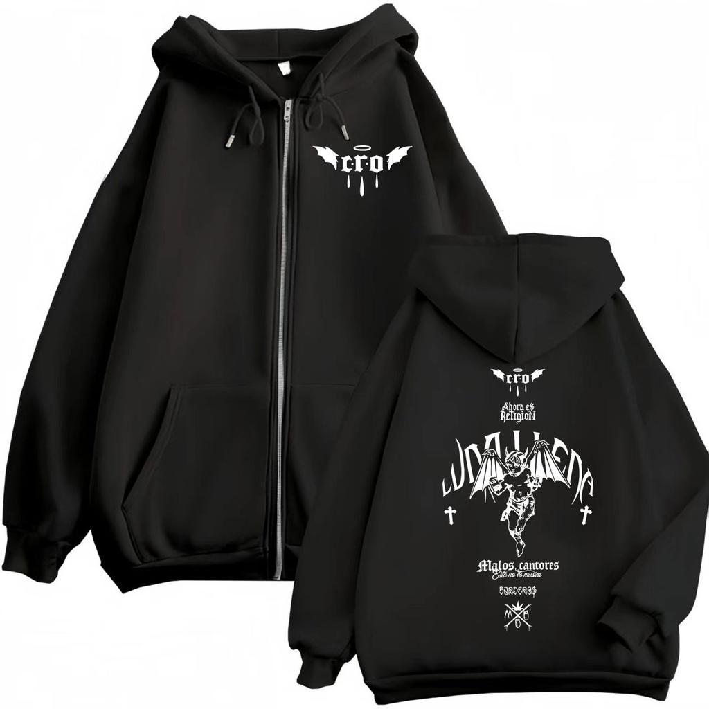 Rapper C.R.O Album Merch Mikina na zip Pánské Dámské Oblečení Móda Hip Hop Mikiny s kapucí Vysoce kvalitní Fleece Dlouhý rukáv Mikiny