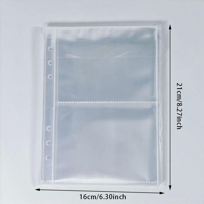 Binder Double-Buckle Cover DIY Loose Leaf Photo Collect Book Kpop Organizer Holder Transparent border design 1PC Shell/25 pages