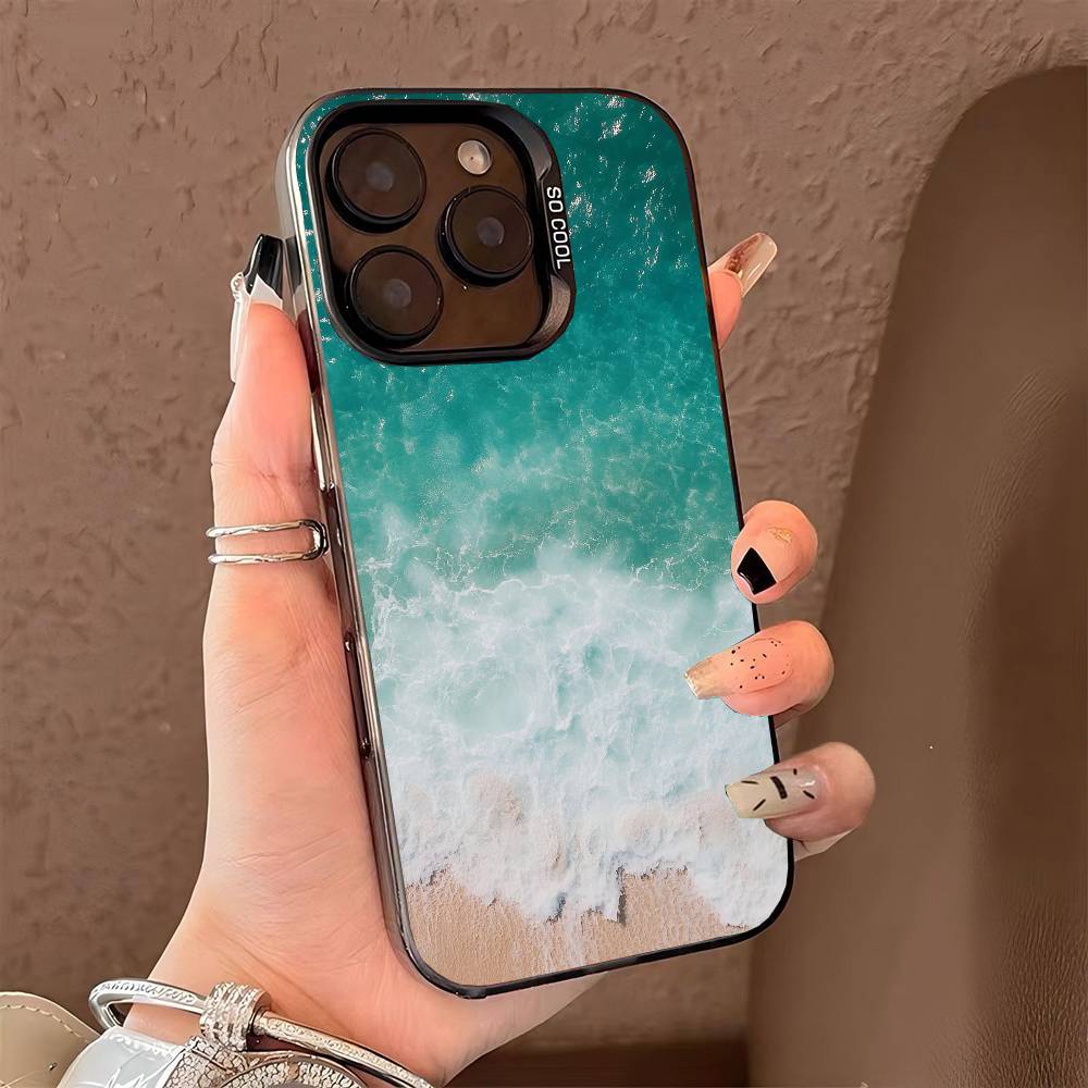 Waves phone case for iPhone 17 17Air 16 15 14 13 12 11 Pro Max Plus Colorful Silver
