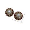 Vintage Enamel Earrings Marking Stud Earrings Vintage Copper Thick Gold Red High-End Medium Antique Jewelry