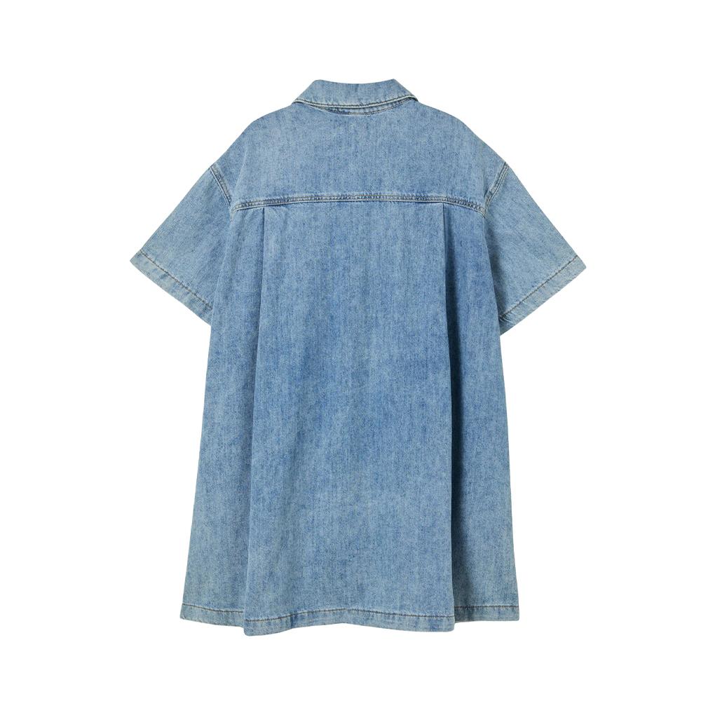 LAP Shirt-Style Flare Mini Denim Dress As2Do560