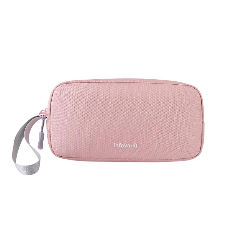

Travel Electronics Storage Organizer Bag for Power Bank USB Charger Multiple Use Portable Pouch for Office Study Home розовый