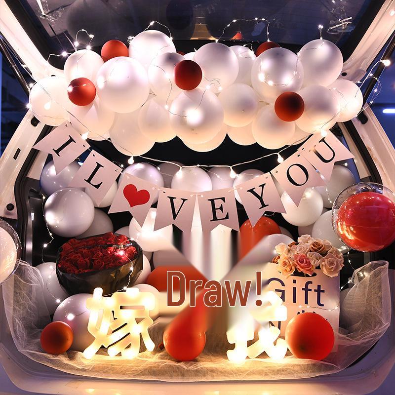 

Romantic Car Trunk Surprise: Valentine s Day, Proposal, or Birthday Decoration