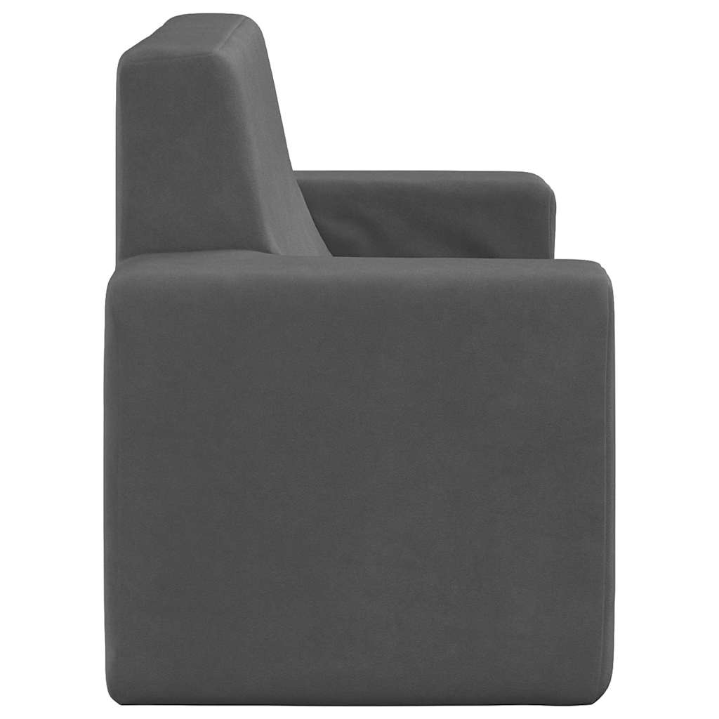 Kids  2 Seater Sofa In Anthracite Soft Plush