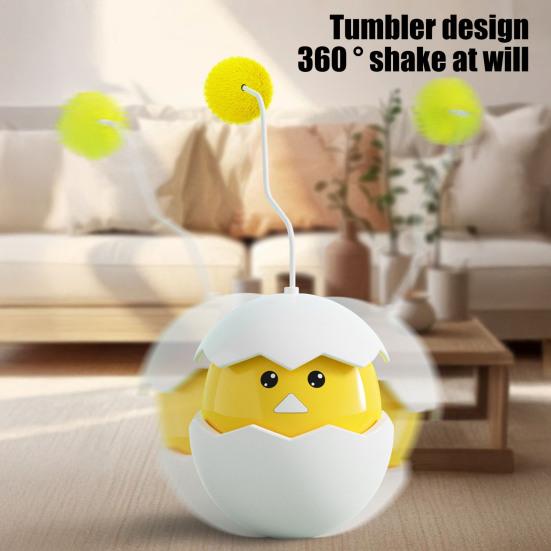 Eggshell Cat Tumbler Interactive Cat Tumbler Toy Gum Relief Teether Reduces Boredom Battery-powered Kitten Toy