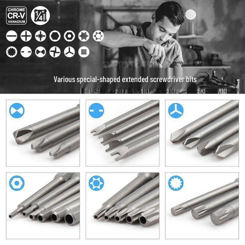 Electric Screwdriver Set: Phillips, Hex, and Triangle Bits