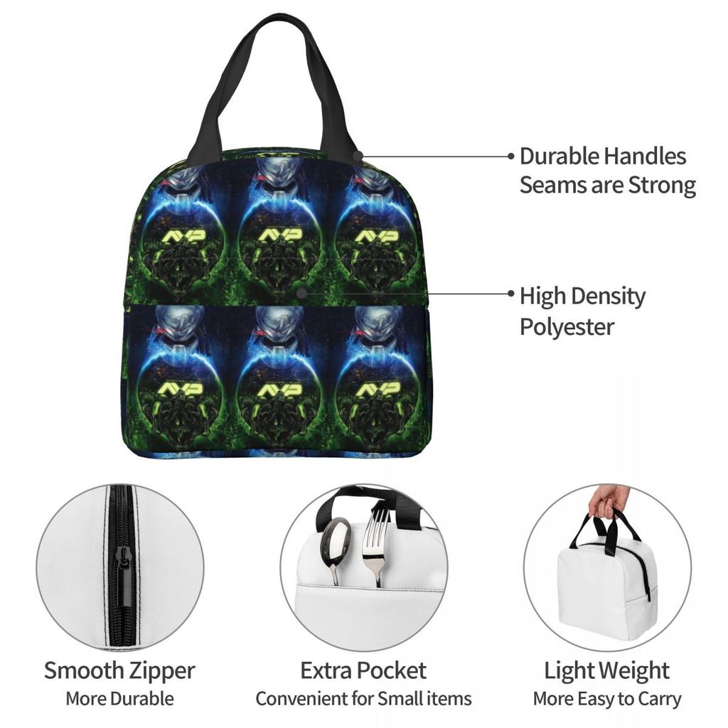 Alien Vs Predator Horror Science Fiction Comics Insulated Lunch Bag for Kids School Cooler Thermal Food Box Tote Lunch Boxes