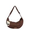 Small Faux Suede Animal Print Bag With Zipper Closure For Casual Daily Use